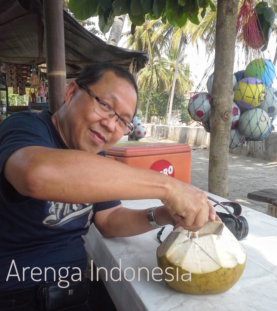 Minum air kelapa muda